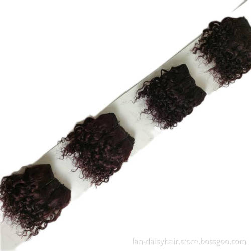 Wholesale Ombre 2 colors Brazilian  jerry curly  Human Hair Weave Bundles Virgin Cuticle Aligned Hair Extensions